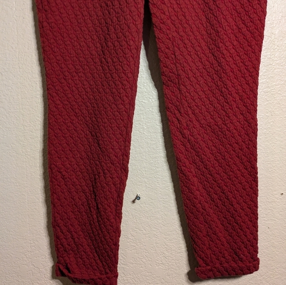 Michael Kors Elegant Red Textured Women's Pants Dize Medium Preown - Picture 3 of 8